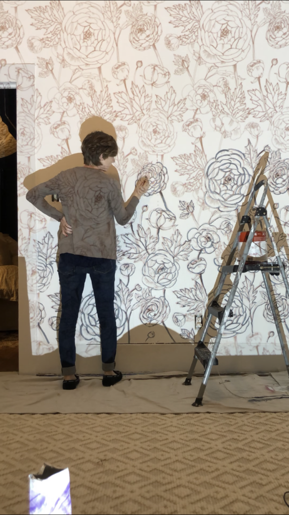How to Paint a Mural Using a Projector! #muralart #howtomural #fyp #xg